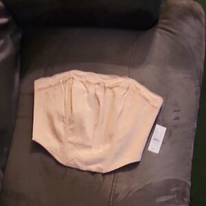 Women's Strapless Crop Top Bustier in Nude